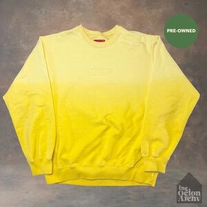 Size L Supreme Dipped Crewneck 'Yellow' SS19 Pre-Owned